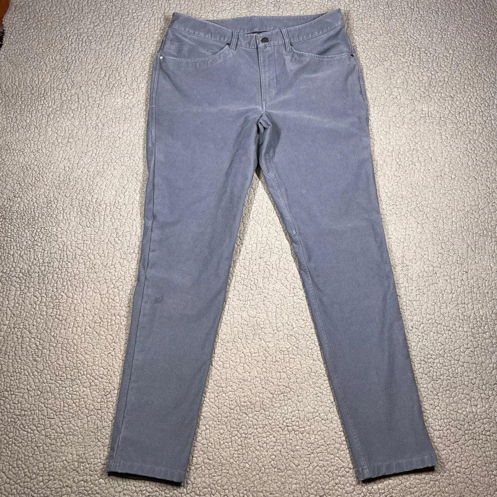 Lululemon ABC Pant Slim‎ 32 Grey Canvas 5 Pocket Trousers M5ABNS